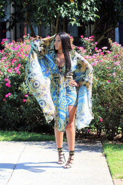 Goddess Blue Wrap Cover Up