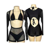 Sheer Mesh Romper with Bikini-Style Top & Bottoms